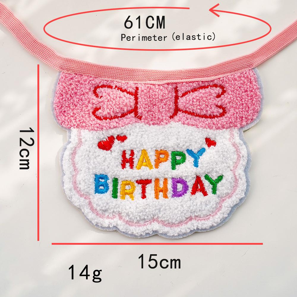 1set Cute Puppy Kitten Birthday Hat and Scarf Dog Hat Scarf Pet Birthday Supplies Cat and Dog Accessories