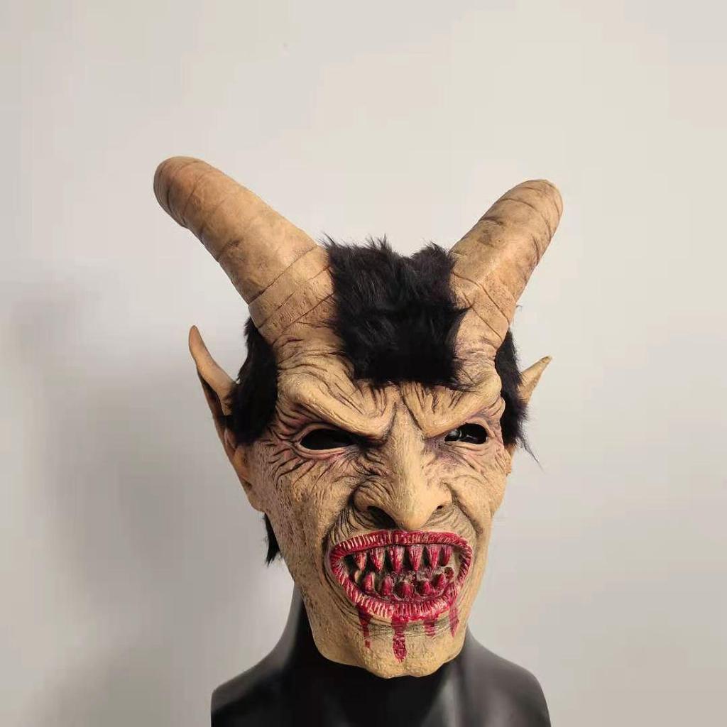 Maschera in Lattice di Lucifero - Volto Umano Horror Cosplay, Copricapo per Costume di Halloween