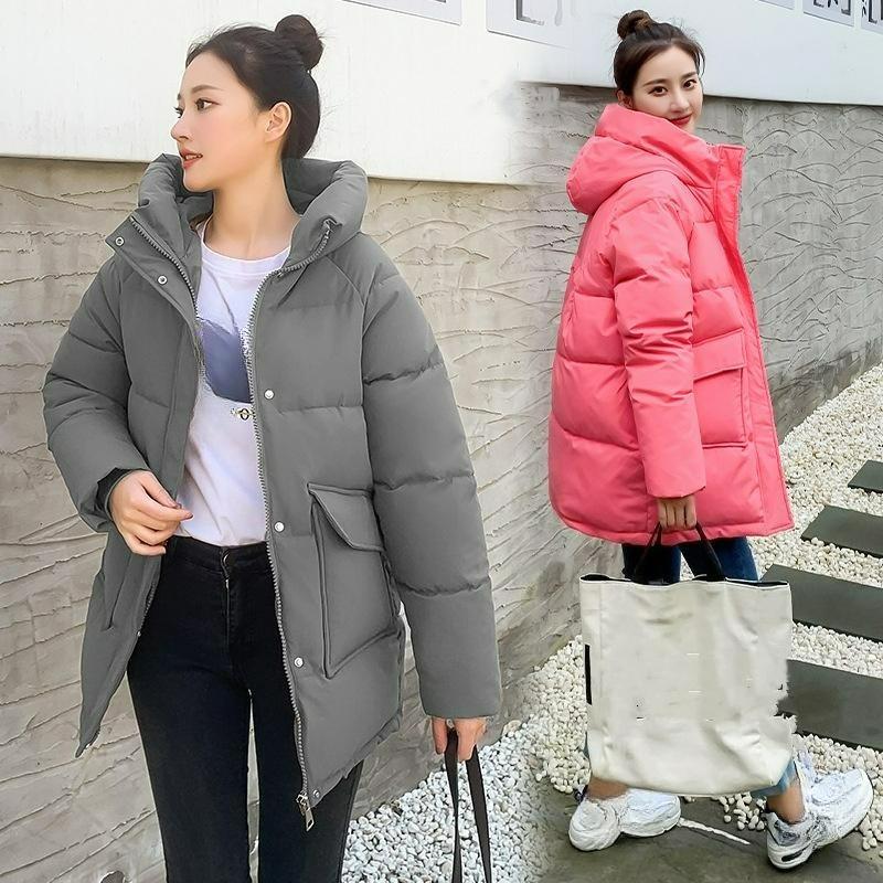 Down Cotton Clothing Women's Winter Small Style Mid-length Small Children's Winter Hooded Wide