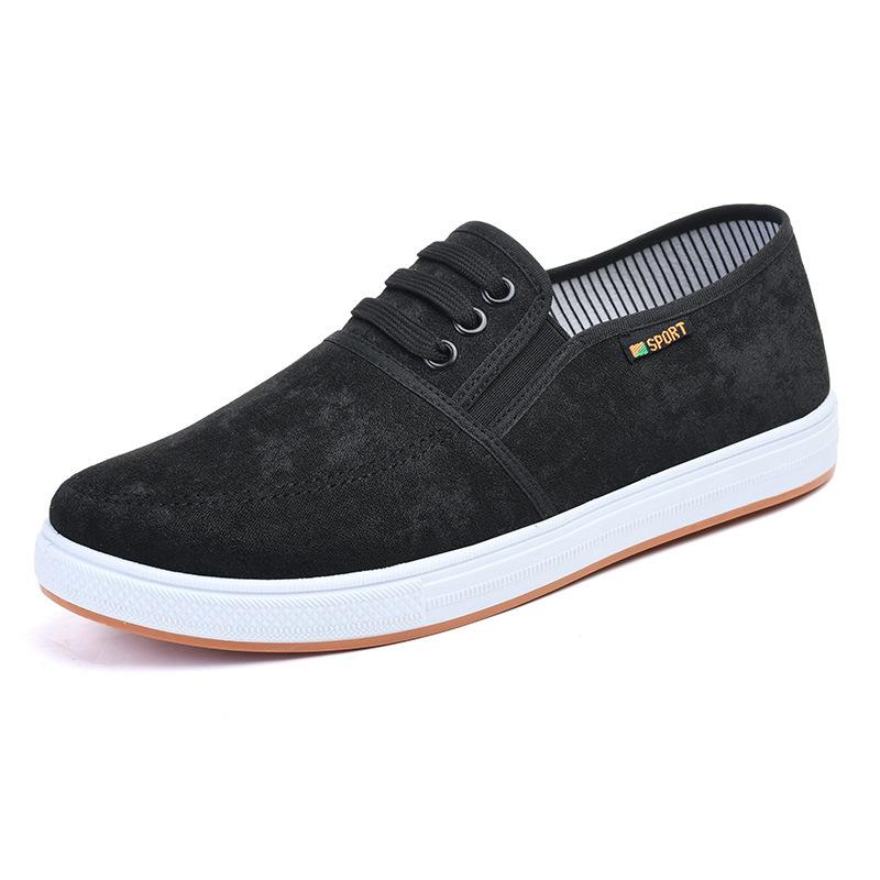 Spring New Men's Canvas Shoes Board Shoes Soft Sole Soft Surface Soft Comfortable Non-slip Wear-resistant Fashion Atmosphere One Pedal