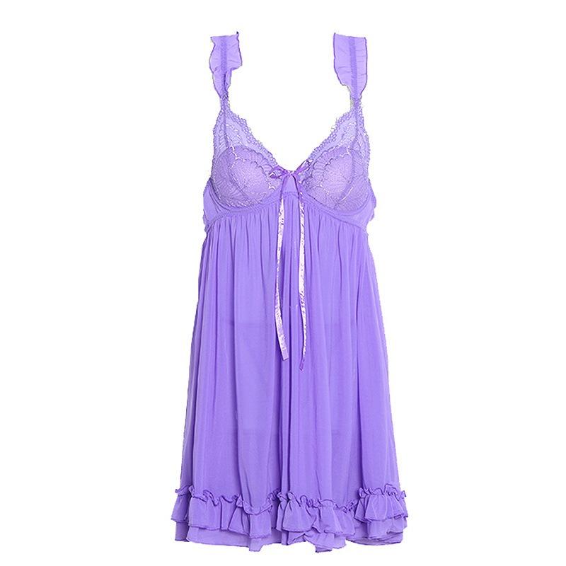 Women's Loose Large Size Two-colour Lace Sexy Lingerie Students Youth Halter Dress Erotic Pyjamas Corset Mesh Dress Sleepwear