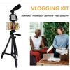 Mobiles Live-Streaming-Kit: Stativ, Fülllicht, Kabelloses Ansteckmikrofon, Taschenlampe