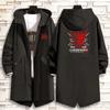 Dragon Head Print Jacket Spring Men Windbreaker Hooded Coat Casual Loose Top Soft Comfortable Parka Long