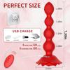360 Rotation Butt Plug Vibrator with 10 Rotating&Vibrating Mode Prostate Massager Rose Shape Anal Beads Sex Toys for Women Man