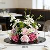 Round Lily Style Table Centerpiece: Artificial Floral Arrangement for Restaurants & Hotels