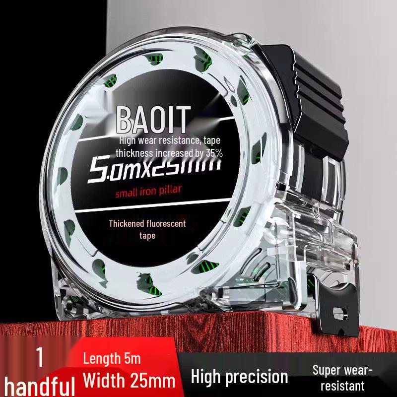 Self-Locking Fluorescent Steel Tape Measure: High Precision, Wear-Resistant, Extra Thick Ruler for Household and Height Measurement