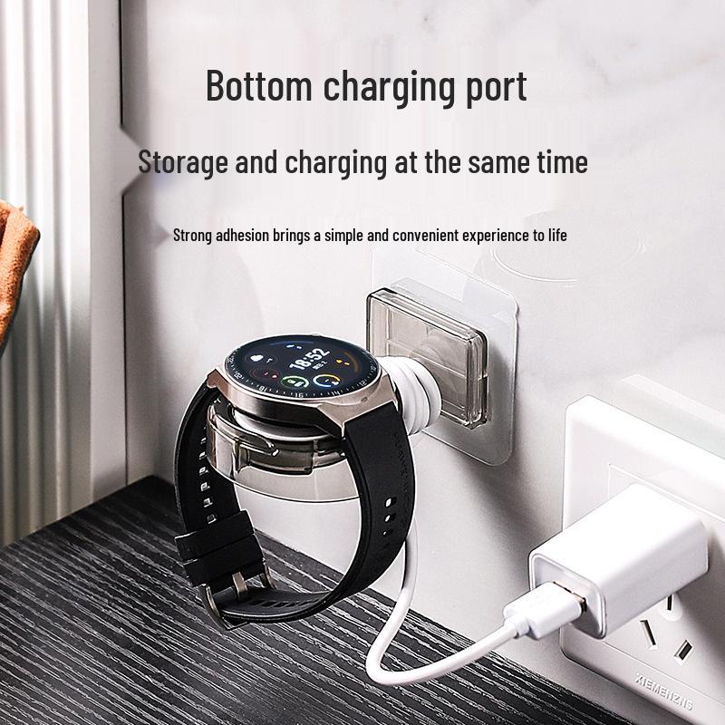 Wall-Mounted No-Drill Apple Watch Charging Stand and Storage Rack