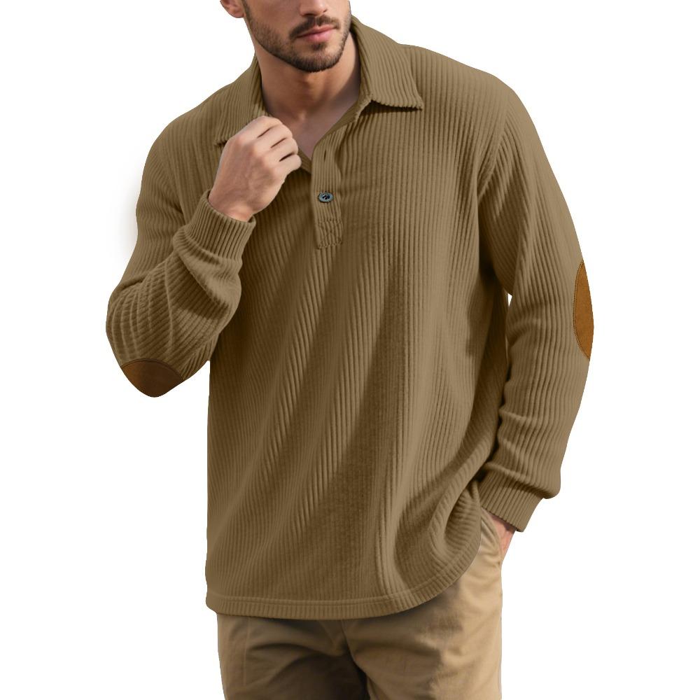 Autumn/Winter New Hooded Sweatshirt with Collar Men's Streetwear Style Button-Up Hooded Sweatshirt Corduroy Sweatshirt