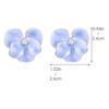 SUMENG New Blue Red Enamel Stud Earrings Fashion Five-Petals Crystal Cute Girls Ear Decor for Women Jewelry Accessories Gifts