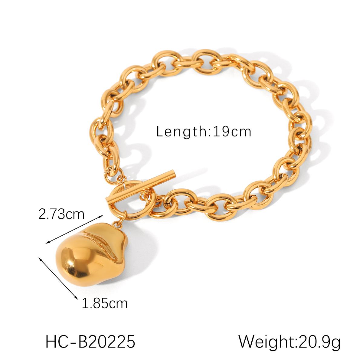 Titanium steel necklace OT clasp irregular steel bead pendant stainless steel bracelet high-end clavicle chain fade-resistant