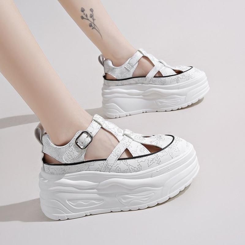 

Fashion 2025 Retro Sport Shoes Women s Inside Increase Leisure Sandale Shoes High Top Lightweight Thick Sole Sneakers Spring Autumn 35 белый