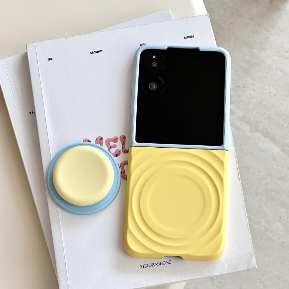 For Xiaomi Mix Flip and Mix Flip 2 Case Magsafe Ripple Pattern Contrast Color Block Foldable Matte Anti-Slip Grip Cover