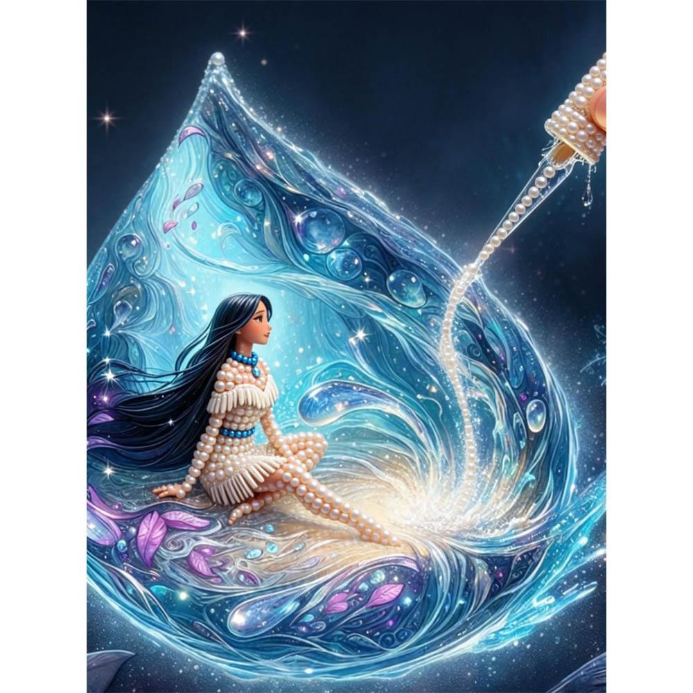 

Disney Pearl Painting Pocahontas Droplet Dream Creative Art 5D Pearl Embroidery Cross Stitch Kit Handmade DIY Home and Room Decor Gift 35x45cm