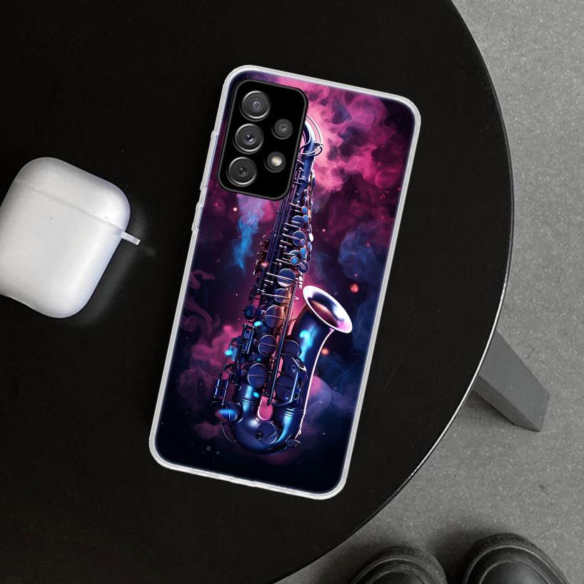 Music Saxophone Instrument Phone Case for Samsung Galaxy A17 A16 A26 A36 A56 A57 A37 A15 A25 A35 A55 A14 A24 A34 A54 A13 A23 A33