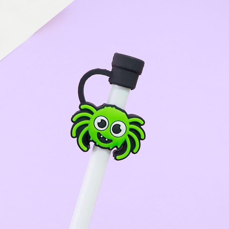1PC New Pumpkin Ghost Silicone Straw Covers Cap for Cup Halloween Spider Skull Drinking Dust Cap Straw Toppers Protector Cap