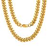 Rappers Chain 316L Stainless Steel 18K Gold Plated Miami Curb Cuban Link Chain for Men Jewelry Gift Heavy Necklace