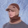 Winter hat, scarf set, outdoor velvet and cold-proof knitted wool hat, men's cycling warm ear protection pullover hat