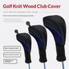 3Pcs Durable Golf Training Accessories Long-Necked Golf Club Head Covers Numbered Wooden Club Head Protector