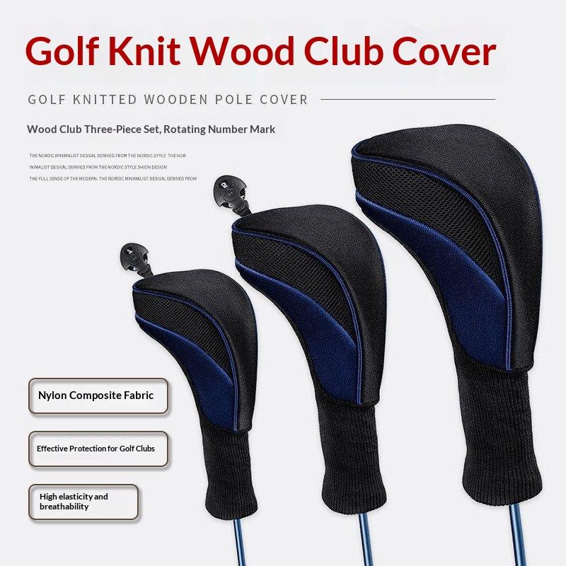 3Pcs Durable Golf Training Accessories Long-Necked Golf Club Head Covers Numbered Wooden Club Head Protector