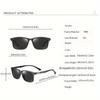 3PCS Vintage Retro TR90 Sunglasses Men Polarized Square Brand Designer Sun Glasses For Men Driver Sunglass