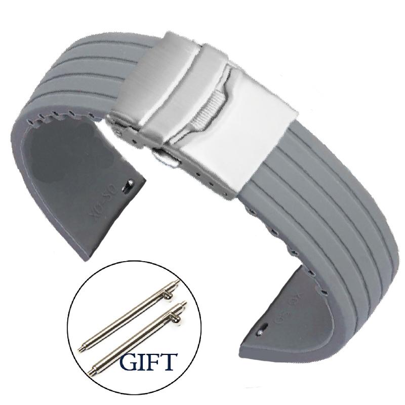 20mm 22mm Schnellverschluss Gummiarmband Verlängert Weiches Armbanduhr Silikonband für Herren Wasserdichtes Armband Zuschneidbar passend Armband