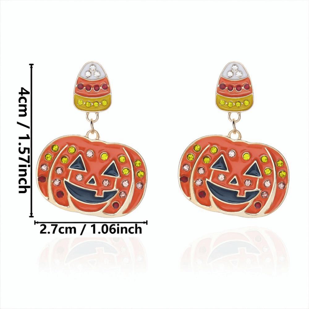 Alloy Material Drop Earrings Long Tassel Design Pumpkin Earrings Ghost Earrings  Costume Cosplay