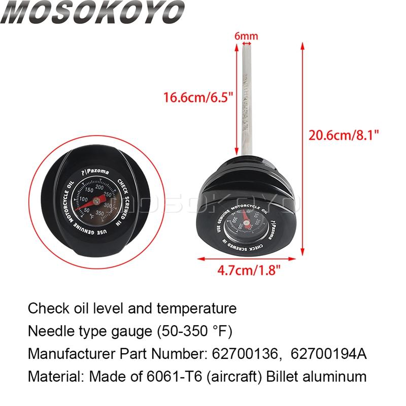 Motorcycle Oil Dipstick Thermometer Temp For Harley CVO Street Glide FLHX FLHXSE Road Glides FLTRXSE 2023-24 Oil Plug Temp Gauge