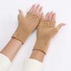 Half Finger Knitted Gloves Hollow Out Crochet Flower Mittens All-Match Winter Wool Gloves  Gift