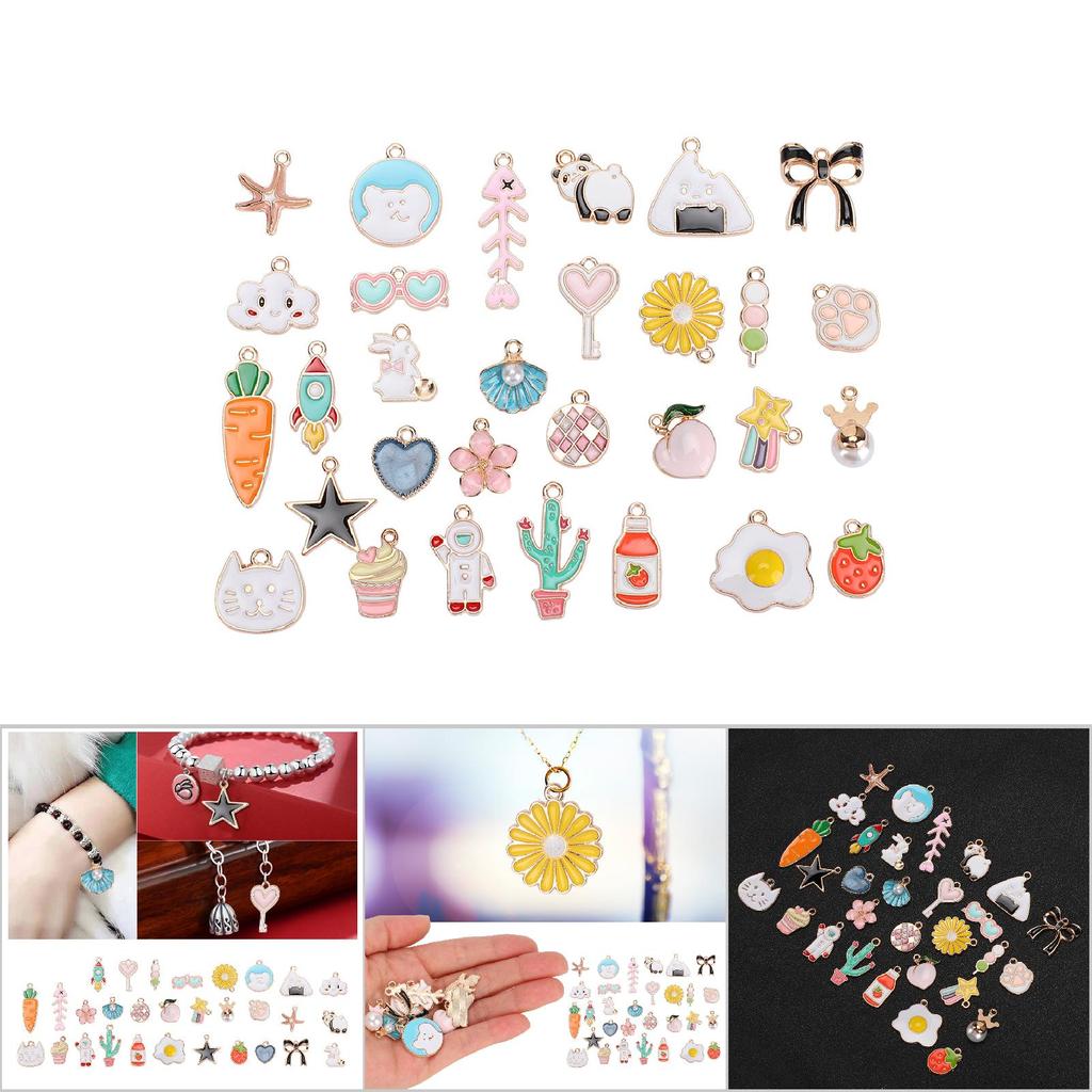 30Pcs Different Patterns Alloy Pendant for Making Necklace Bracelet Earring DIY Jewelry Accessories