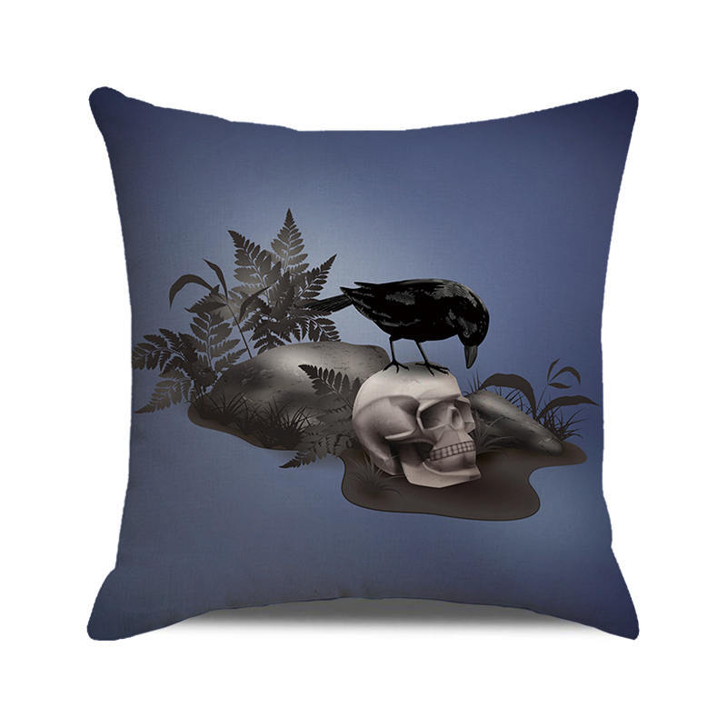 Halloween colorful pumpkin devil Digital printing short plush pillow covers for car sofa office cushion cover home goods