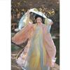 Womens Tang Dynasty Style Hanfu Set With Embroidered Wide Sleeves Flowing Skirt Sash