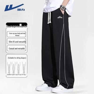 Men's Summer Loose Fit Wide-Leg Curved Sweatpants