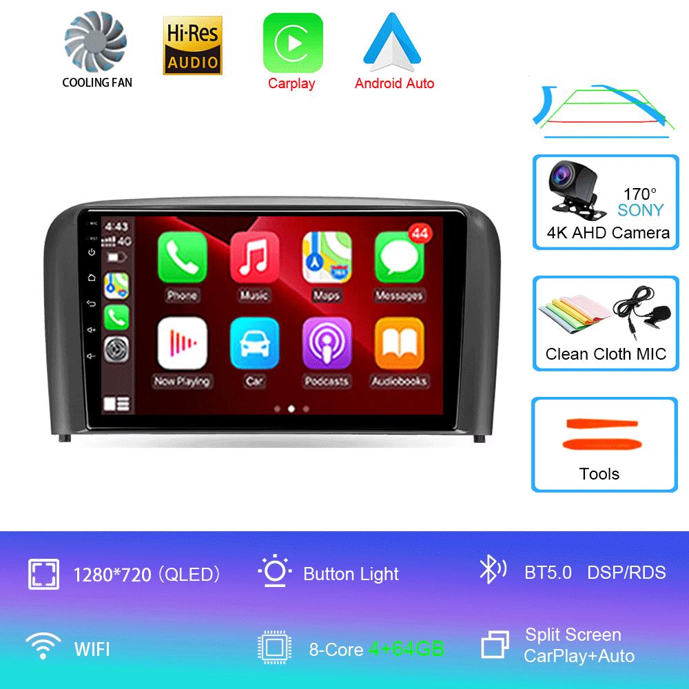 Car Radio Android 14 Carplay Auto 2K Screen Multimedia Player For Volvo S80 2004 2005 2006 2 Din Autoradio Stereo