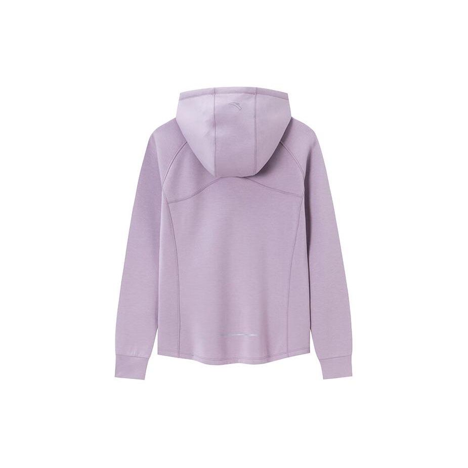 Anta Running Series Solid Color Hooded Windbreaker Outdoor Sports Jacket Women Jacket Pearl-Purple 962415701-4