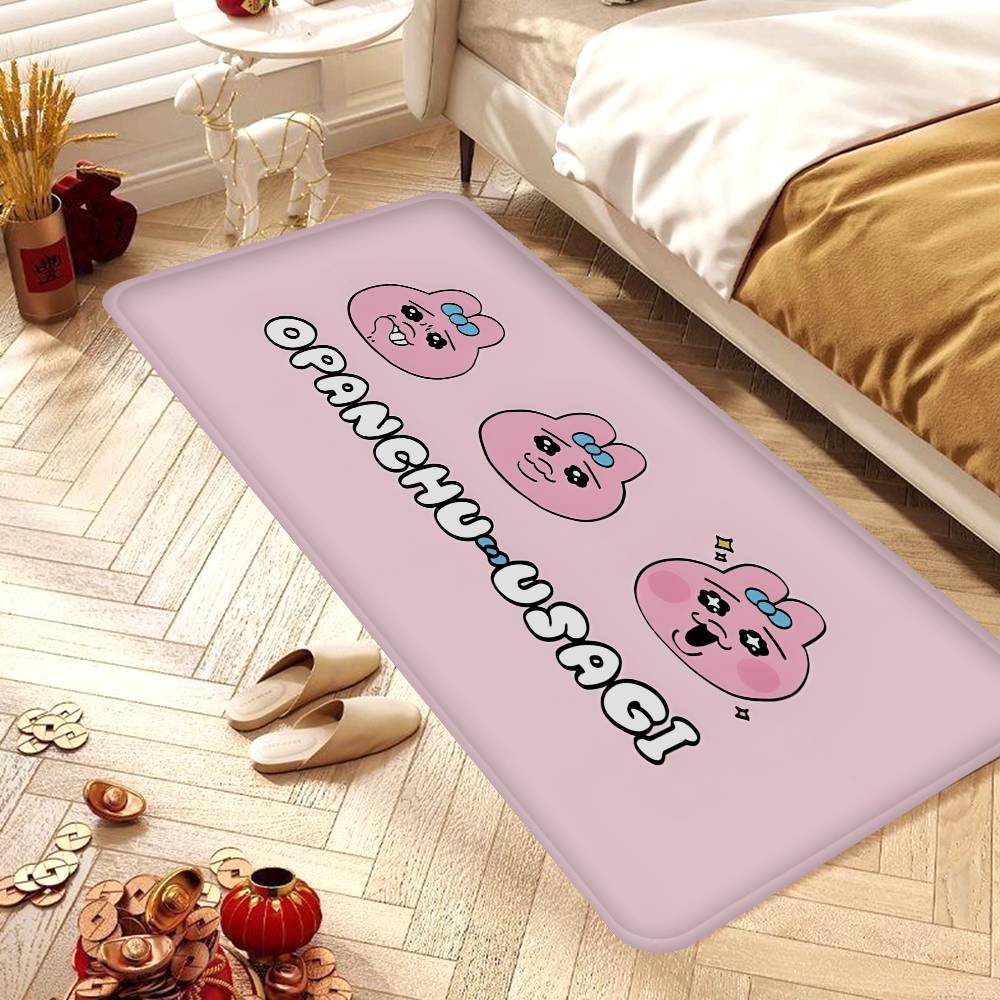 O-Opanchu Cute U-Usagi Floor Mat Anti-slip Absorb Water Long Strip Cushion Bedroon Mat Alfombra