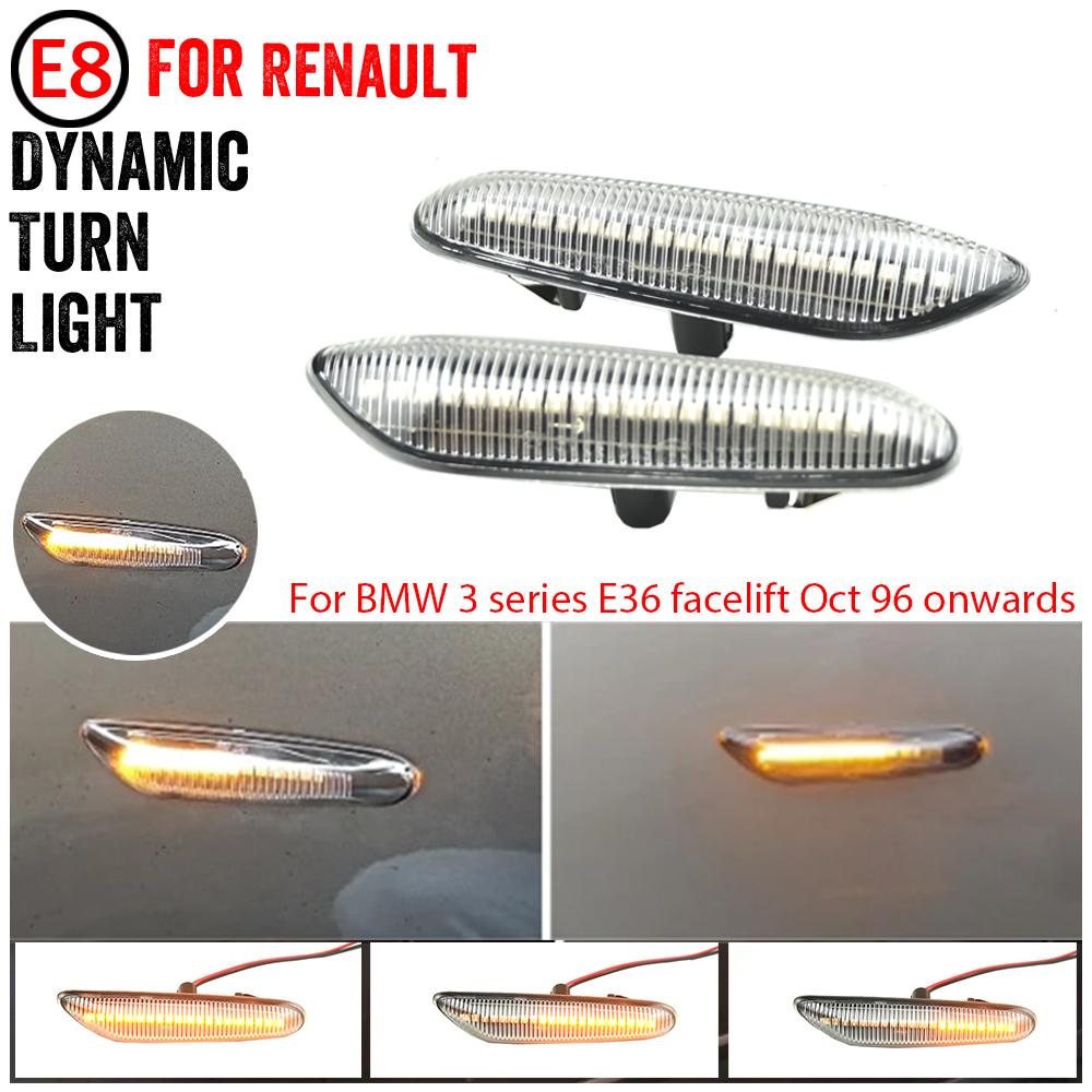 Sequential Flashing LED Turn Signal Side Marker Light Blinker Fit For BMW 3 Series E36 Facelift Oct 96 Onwards