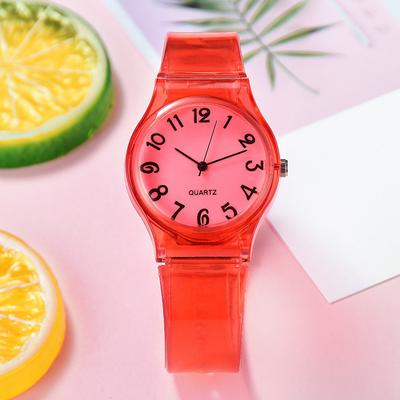 Children Candy Dial Silicone Color Big Number Round Band Quartz Wrist Watch Boom Watches