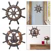 Wall Art Decor Nautical Wheel Wall Sculpture Wooden Ship Steering Wheel Boat Rudder for Club Living Room Bar Fireplace Farmhouse