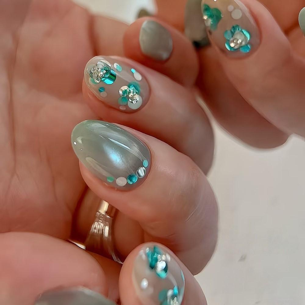 12grids 3D Colorful Round Nail Sequins Macaron Spliced Flower Polka Dot Nail Flakes Resin Dot Paillettes Nail Art Supplies Diy#8