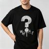 Unisex 100 Cotton Crew Neck T Shirt Question Mark Ink Wash Graphic Loose Short Sleeve Minimal Street Casual Tops For Unisex