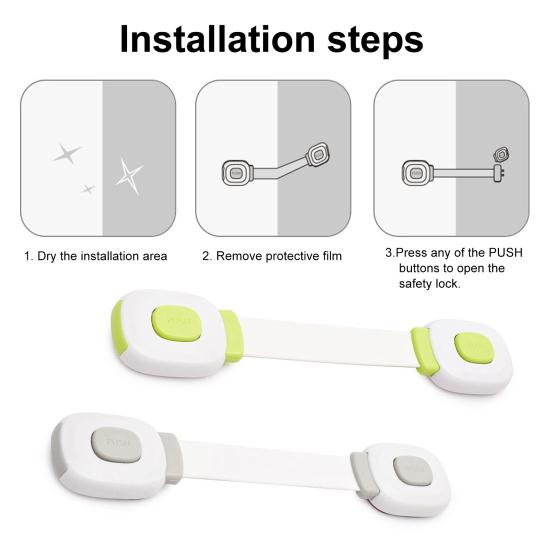 2Pcs Wear-resistant Practical Good Multipurpose Baby Safety Cupboard Locks Furniture Latches Furniture Strap Latches