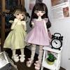 Mini Long Sleeveless Dresses Handmake Floral Print Skirt for 1/6 BJD 30cm Dolls