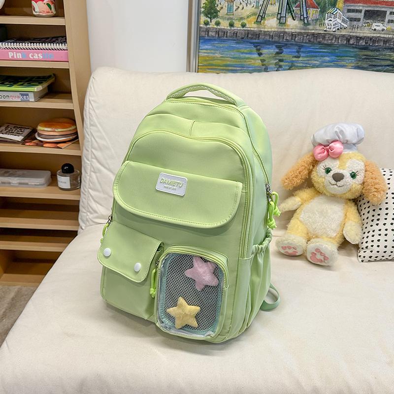 Campus Schoolbag Women's Large Capacity Backpack Student Solid Color Backpack