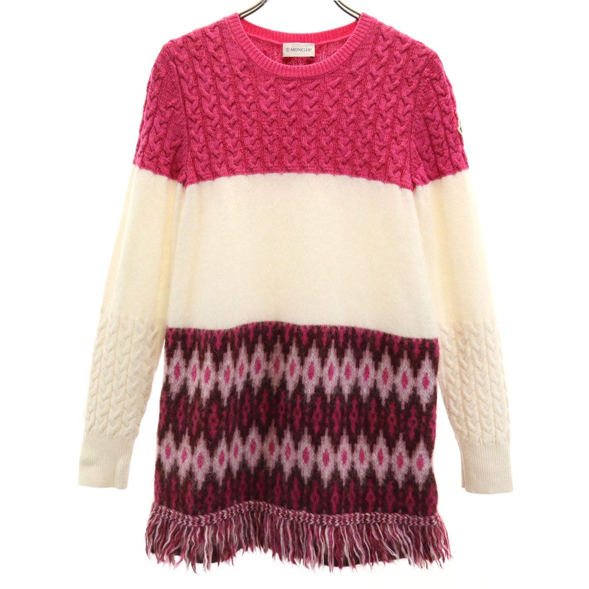 

MONCLER Сделано в Болгарии Вязаное платье с длинным рукавом 12 розовый Детский Б/У