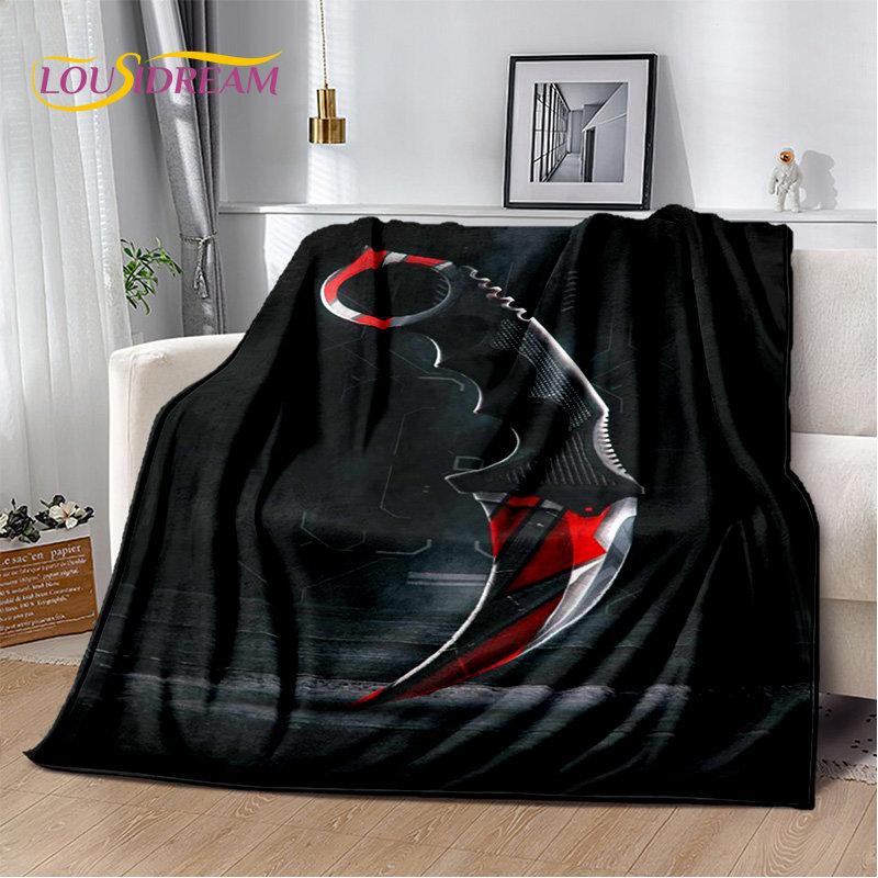 CS,knife,Swiss Knife Sword Games Soft Plush Blanket,Flannel Blanket Throw Blanket for Living Room Bedroom Bed Sofa Picnic Cover