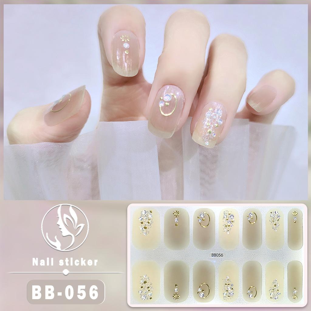 BB 5D No-Bake Gel Nail Sticker Light Therapy Nail Film Nail Sticker Full 3D Hot Gold Wearing Nail Sticker