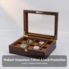 Soft Lining Watch Storage Box with Glass Lid Compartmented Display Case
