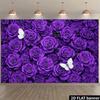 2D Elegant Purple Rose Butterfly Wedding Bridal Shower 2D Flat Photography Backdrop