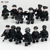 Military Series Black Special Police Anti-terrorism Police Figure Building Blocks Toy
