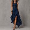 European and American Cross-border Amazon Women's Suspender Skirt Bohemian Pleated Fungus Ruffle Irregular Dress